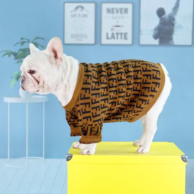 China 2022 stocked autumn and winter knitted luxurious sweater brand pet sweater for sale