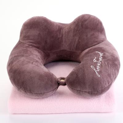 China Soft Fleece Anti-Apnea Neck Pillow Head Support Soft Neck Support Pillow For Airplane Pillow Travel Kit for sale