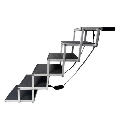 China Outdoor Foldable Travel Metal Frame Ladder Ramp Dog Pet Stairs for sale