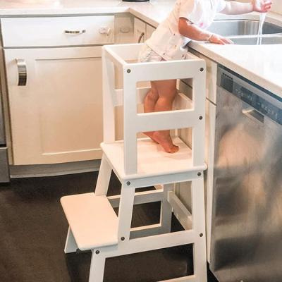 China Multifunctional Solid Wood Kids Children Step Up Wooden Kitchen Helper Stool for sale