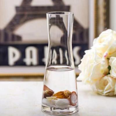 China Wholesale Cheap Home Decor Glass Flower Vase Traditional Glass Vase Shape Glass Modern Clear Vase for sale