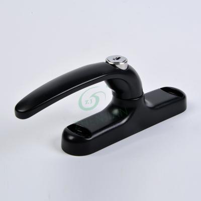 China Durable Aluminum Pull Door Handle With Keys Black Window Lock Hardware Accessories for sale