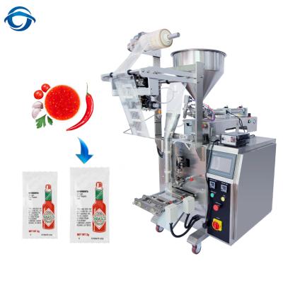 China Food 50G 100G Hotsauce And Filling Quezadillas Sauce Packing Machine With Stirring Hopper for sale