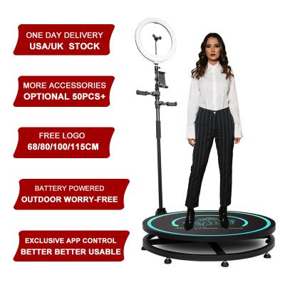 China All Hot Sale 360 ​​Indoor Photobooth Machine Public Places 115cm Slow Motion Rotating 360 Degree Portable Camera Photo Booth Selfie Platform for sale