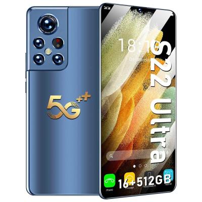 China Dual SIM Card S22 Ultra 6.7 Inch Hot Selling Smartphone Mobile Phone 16gb+512gb Opened Android Smart Mobile Phone for sale