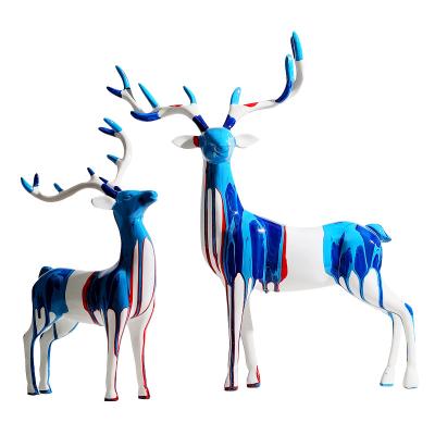 China Europe High Quality Resin Opens Model Toys Gifts Decorations For Nordic Home Living Room Art Ornament Home Decor Office Luxury Deer for sale