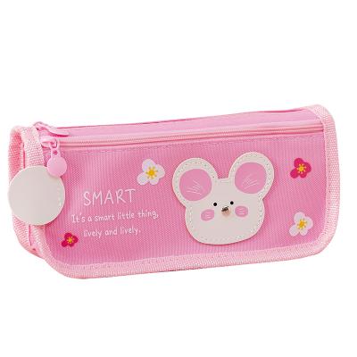 China Schools & Custom Canvas Cute Pencil Case Double Layer Large Capacity Pen Case Girl Pencil Case Pencil Bag School Pencil Case for sale