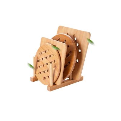 China Handmade Woven Bamboo Coaster Stocked Mat Rattan Woven Cup Holder Saucer Cup Holder Pot Pad Tea Coaster for sale