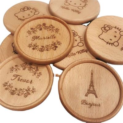 China Sustainable Gifts Personalized Wooden Coasters For Drinks Brown for sale