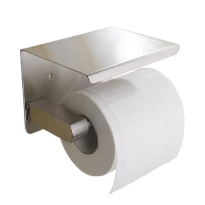 China Modern Matt Black Self Adhesive Wall Mounted Toilet Roll Holder 304 Stainless Steel Self Adhesive Toilet Paper Holder for sale