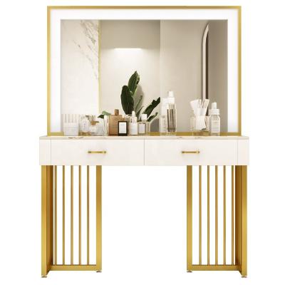 China Modern professional dressing table light shop luxury studio with light special marble dressing table wedding dress shops beauty salon for sale