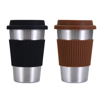 China 304 Stainless Steel Cup Hot And Cold Mug Viable Nordic Silicone Insulated Coffee Mugs Office Drinkware for sale