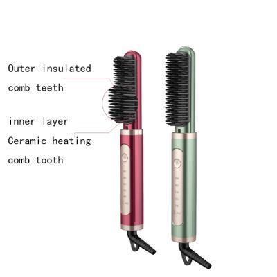 China Naturally Eco-Friendly Most Popular Hair Straughtener Brush Styling On Wet Or Dry Heat Resistant Electric Hot Comb for sale