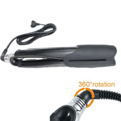 China Outdoor Hot Sale 360 ​​Degree Rotate Hair Flat Iron Customized Logo 2 in 1 Mini Hair Straightener and Curler for sale