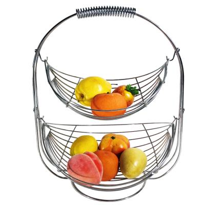 China Smooth Outdoor Folding Fruit Basket Detachable Metal Fruit Basket Fruit Storage Basket for sale