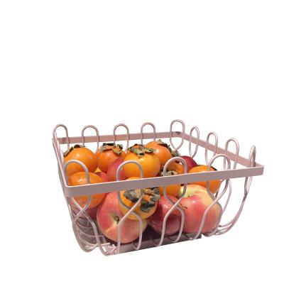 China Hot Selling Folding Fruit Basket Modern Creative Fruit Basket Square Worktop Steel Fruit Basket for sale