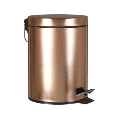 China Sustainable Stainless Steel Waste Bin Foot Pedal Hot Sanitary Rubbish Bin With Lid 5L for sale