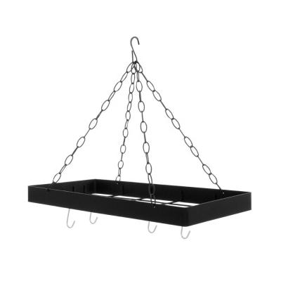 China Viable High Quality Rectangle Matt Black Metal Wire Hanging Ceiling Rack for sale