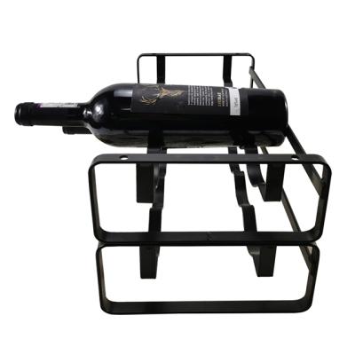 China Small Sustainable Tabletop Wine Rack Wine Rack No Assembly Required Stainless Steel Wine Rack for sale