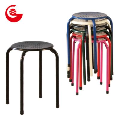 China Metal Cheap Round Frame Cheap Items Price Stackable Stool for sale