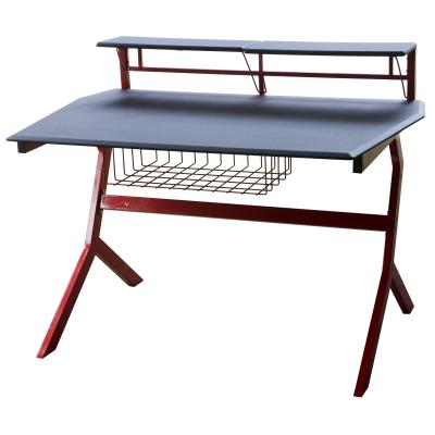 China (Size)Adjustable Hot Selling Red Gaming Home Office Furniture Metal Frame Computer Table for sale