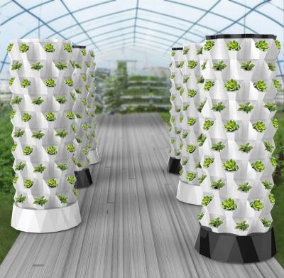 China Food grade ABS indoor plant water cycle garden systems vertical hydroponic pineapple growing aeroponic tower for sale