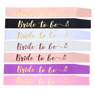 China Hot Stamping Hen Party Cloth Sash Bachelor Party Decorations Wedding Party Decoration Sash Bride To Be Sash for sale