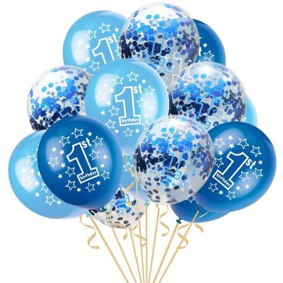 China Wholesale Party Decoration Birthday Party Latex Balloons 12 Inch Baby's Birthday Confetti Balloons for sale