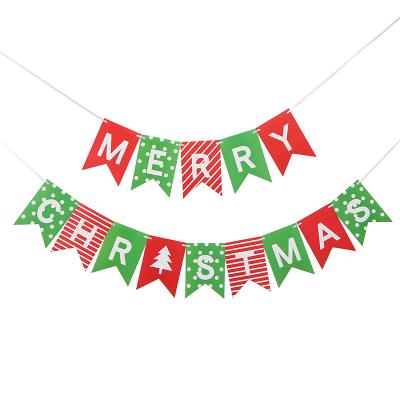 China Party Decoration 2021 New Year Christmas Pull Flag Decoration Merry Christmas Paper Banner for Christmas Decoration for sale