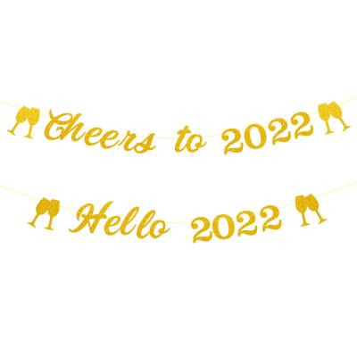 China Party decoration new year party supplies 2022 year happy new year banner for decoration for sale