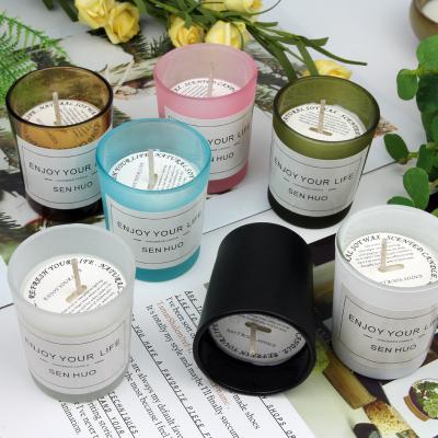 China ALL New Air Scented Glass Scented Purification Candle Smokeless Soy Wax Candle Gift Set for sale