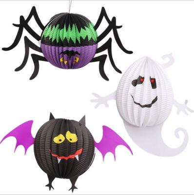 China New Party Decoration Halloween Paper Spider Bat Ghost Paper Lantern Pendant Decoration for Halloween Decoration for sale