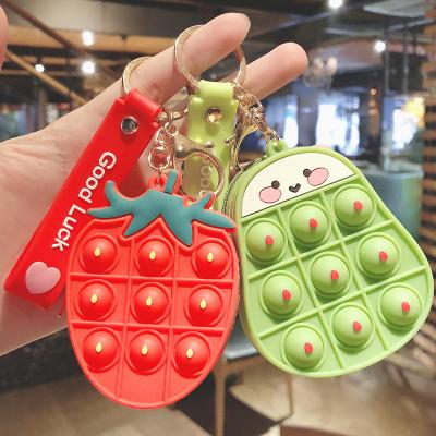 China 2022 decoration custom your own design zero shell soft decompression wallet silicone key chain printing LOGO custom printed silicon key chain for sale