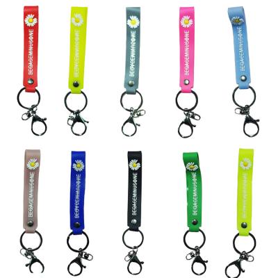 China Colorful Decoration Personality Simple Creative Anti-lost Car Key Bag Key Chain Pu Pendant Colorful Key Chain for sale