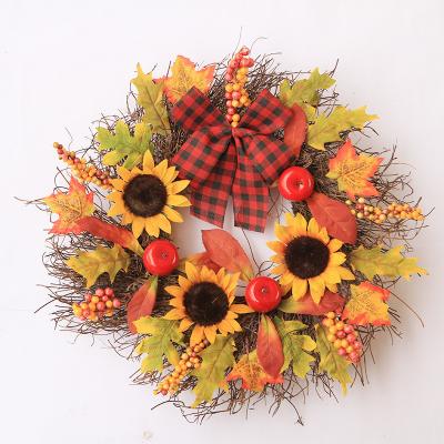 China Hot Thanksgiving Garland Door Decoration Party Decoration Amazon Wholesale Sunflower Garland Door Ornament for sale