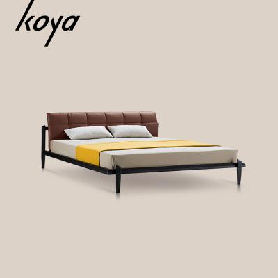 China Modern Luxury European Home Real Leather Queen Size Classic Style Apartment OEM Hotel Bed Set Soft Bed Set for sale