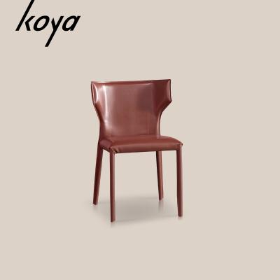 China Nordic Style Leather Saddle Dining Chair Hotel Luxury Dining Chair for sale