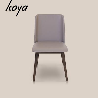 China High Quality Modern Style Hotel Solid PVC Ash Wood Frame PU Leather Dining Chair for sale