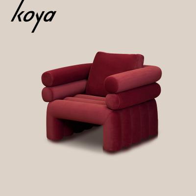 China Modern Luxury Leisure Armchair Modern Frame Metal Velvet Design Single Sofa Chair for sale