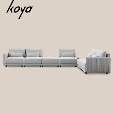 China Modern Luxury European Style Living Room Wood Frame Fabrics U Shaped Sectional Sofa for sale