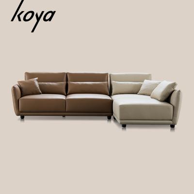 China Modern home L type modern European new design luxury genuine leather sectional sofa for sale