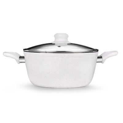 China Aluminum Non Sustainable Stick Casserole Pan With Lid 20 / 24cm for sale