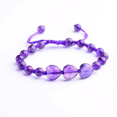 China CLASSIC high quality custom natural dark tumble fashion amethyst beaded stone bracelet for sale