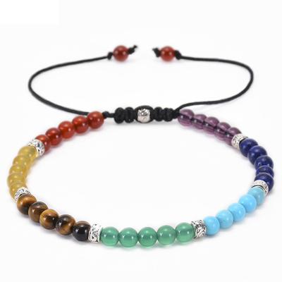 China CLASSIC Adjustable Natural Stone Yoga Bead Colorful Hand & Woven Bracelet Rope Crystal Gemstone Fashion Healing Stone Jewelry Bracelet for sale