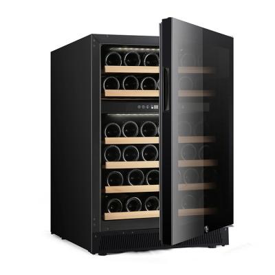 China Full Black or Custom Bodega SS Glass 145 Liter Mini Bar Wine Fridge Commercial Electronic Wine Cooler for Hotel Room for sale