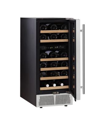 China Full Door Wine Bodega Electric Fridges Cabinet Wine Beverage Double Zone Cooler Refrigerator Black or SS JC-85B for sale