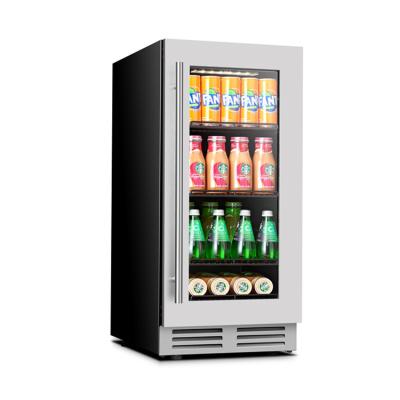 China Full Black Glass Or Professional S/S Compressor Driven Fan Cooling No Frost Cabinet Wine And Beverage Cooler Bodega for sale