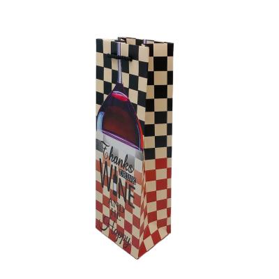 China Recyclable Custom Printed Wine Bags Good Quality Reusable Paper Gift Bag Portable Strong Bags for sale