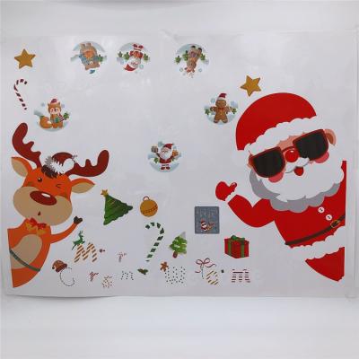 China Cute Santa Snowflake Sticker Window Sticker Fashion Christmas Stickers Holiday Dacoration for sale