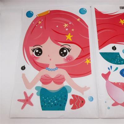 China 2021 New Fashion Die Cut Sticker PVC Eco-friendly Waterproof Cute Stickers By Popular Mermaid for sale